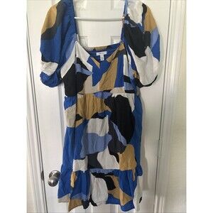 Nine West Dress Women's XXL Lavender / Blue Shoulder Babydoll